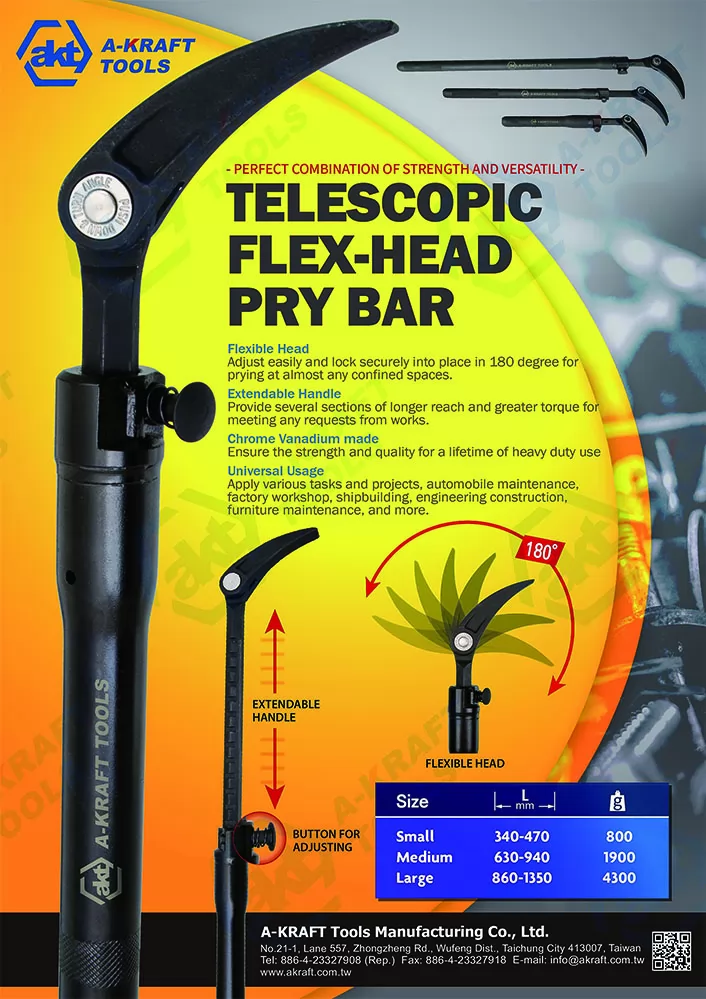 Telescopic Flex-Head Pry Bar